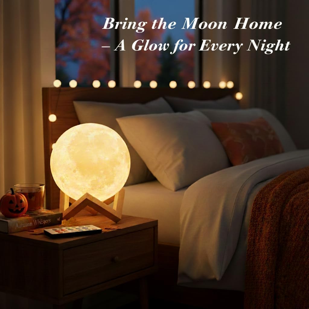 16-Color LED Moon Lamp with Remote