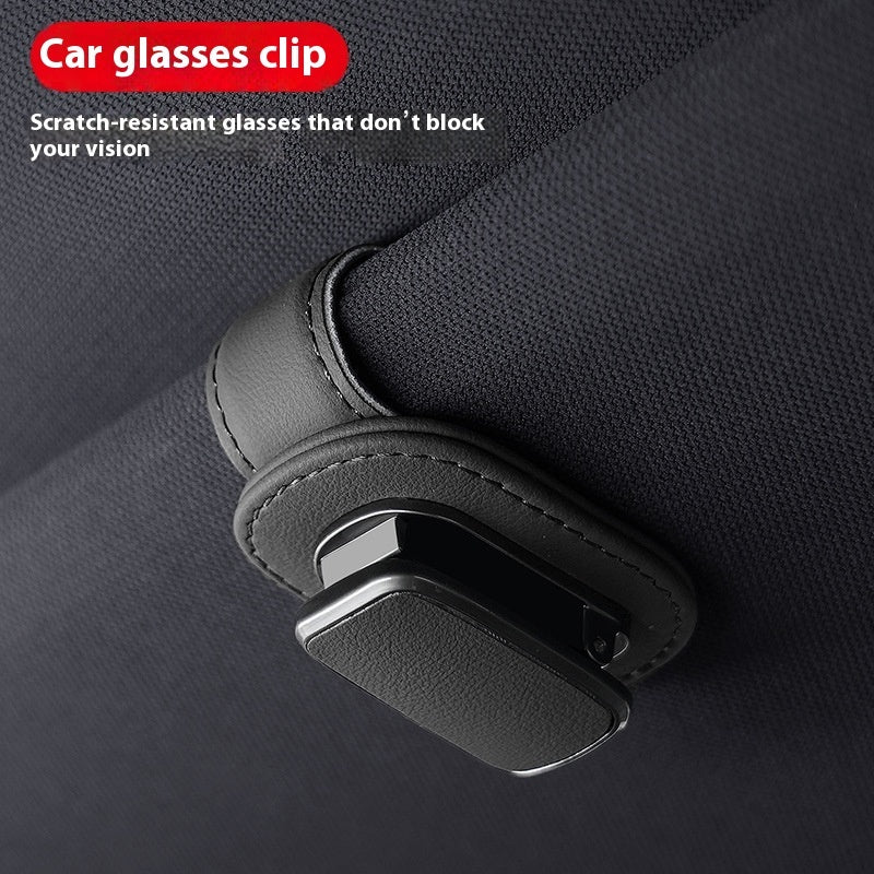 Leather Car Glasses Holder