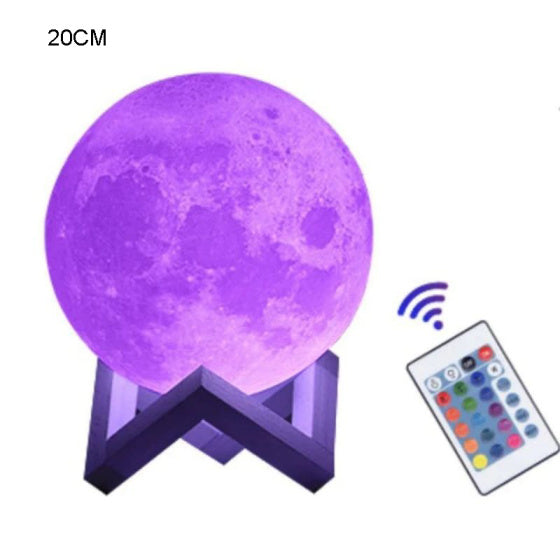 16-Color LED Moon Lamp with Remote
