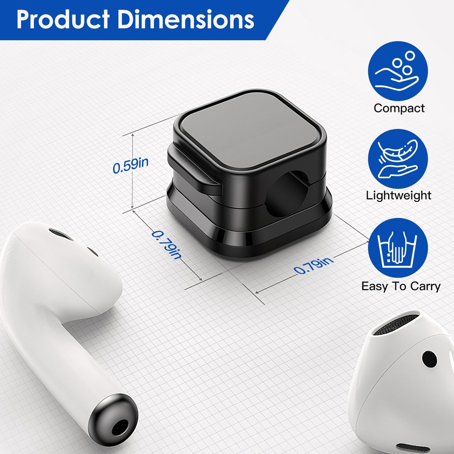 Magnetic Cable Clips (6-Pack)