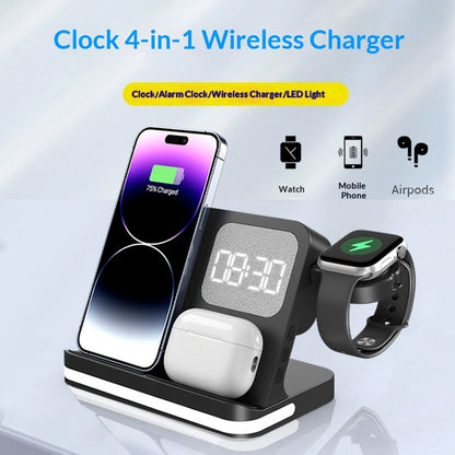 4-in-1 Wireless Charging Alarm Clock