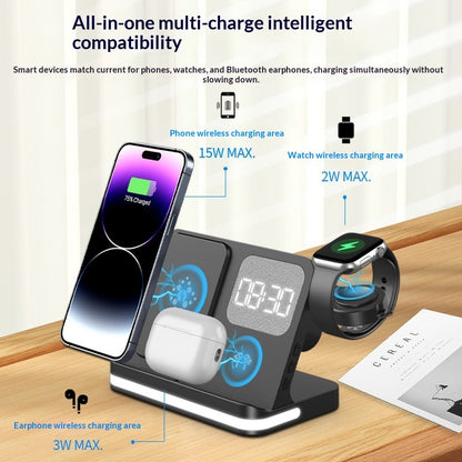 4-in-1 Wireless Charging Alarm Clock